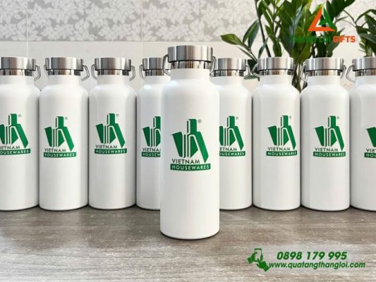 Binh Giu Nhiet 500ml Mau Trang - In Logo Doanh Nghiep Vietnam Housewares