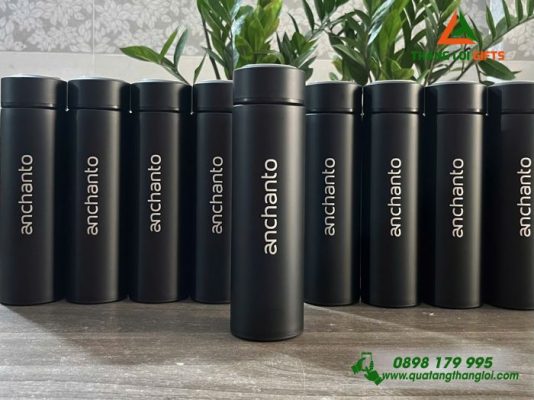 Binh Giu Nhiet Mau Den 500ml - Khac Logo Doanh Nghiep ANCHANTO