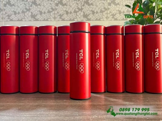 Binh Giu Nhiet Mau Do 500ml - Khac Logo Doanh Nghiep TCL