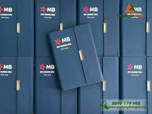 So Da Bia Cong Gap 3 mau Xanh - In Logo Ngan Hang MB Bank