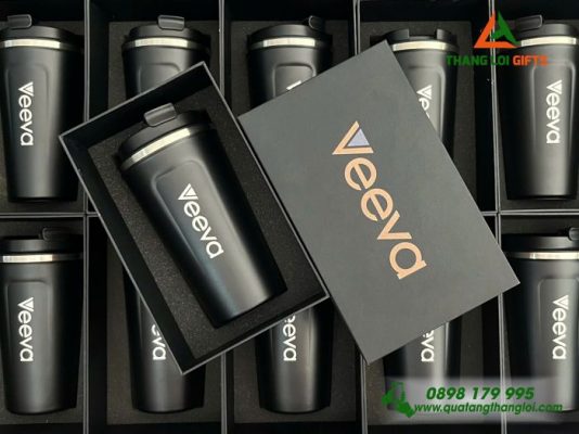 Ly Giu Nhiet 510ml Mau Den - Khac Logo Doanh Nghiep Veeva