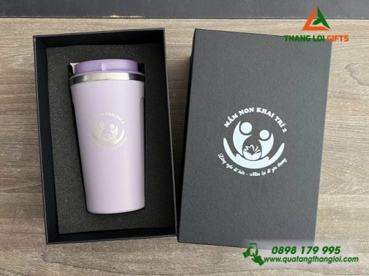 Ly Giu Nhiet 510ml Mau Tim - Khac Logo Mam Non Khai Tri 2