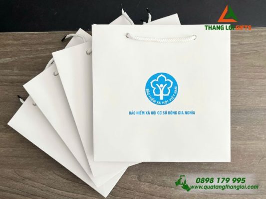 Tui Giay Mau Trang - In Logo Bao Hiem Xa Hoi Viet Nam