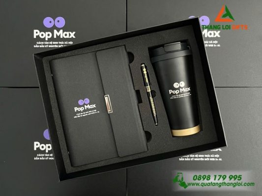 Bo Qua Tang (So+ Ly+ But) Mau Den - In Khac Logo Pop Max